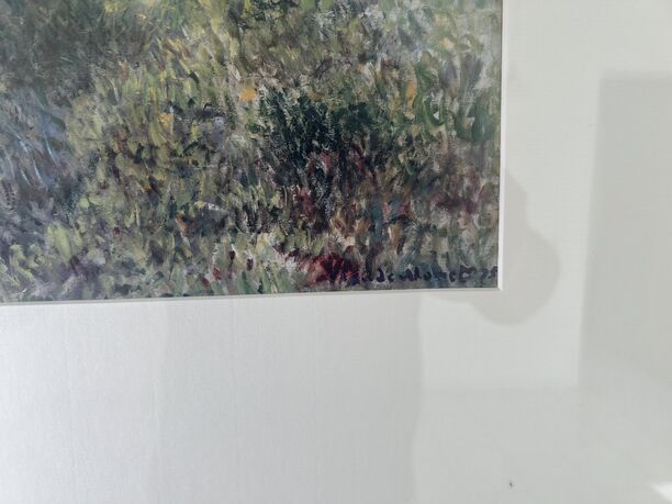 Gerahmtes Bild 'Zwei Frauen im Feld', ca. 72x60cm, mit goldenem Rahmen, gebraucht (Bild 2)