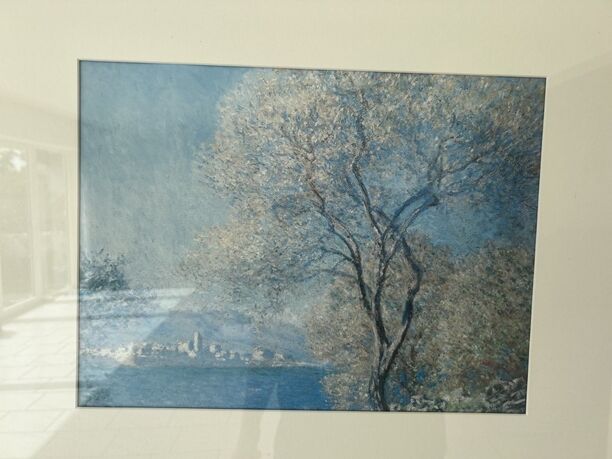 Bild Baum am Wasser mit goldenem Rahmen, ca. 60x72cm, neuwertig (Bild 2)