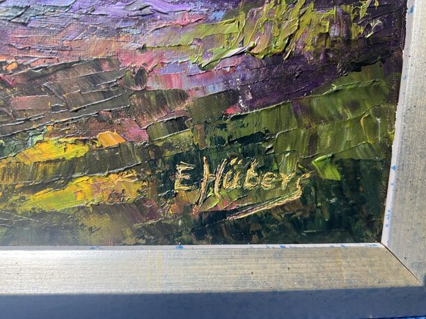 Bild / Wandbild E. Hübers 46x96cm, Landschaftsmotiv, neuwertig (Bild 3)