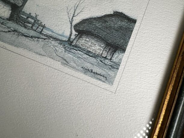 Aquarell (Repro) Art.-Nr. 433 von Becksteen, ca. 36x36cm, Holzrahmen, neuwertig (Bild 4)
