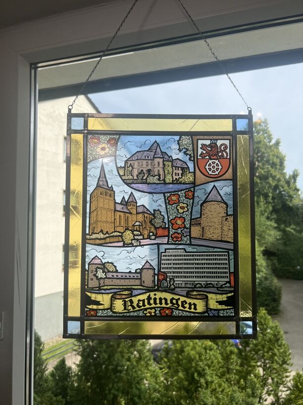 Handgefertigtes Bleiglasbild Ratingen, 36x43cm, neuwertig (Bild 2)