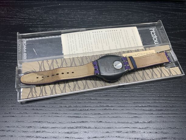 Swatch AquaChrono Atlanta 1996, blau/lila, gebraucht, Originalverpackung (Bild 4)