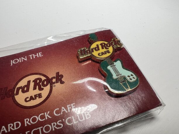 Hard Rock Cafe Pin Anstecknadel Gitarre Grün Sammleredition RAR