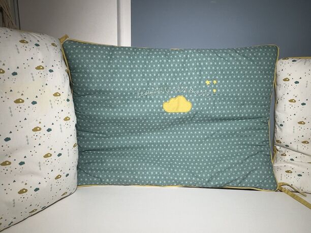Bettumrandung / Bettnestchen von Maisons du Monde, blau-gelb, für Babybett, guter Zustand (Bild 4)