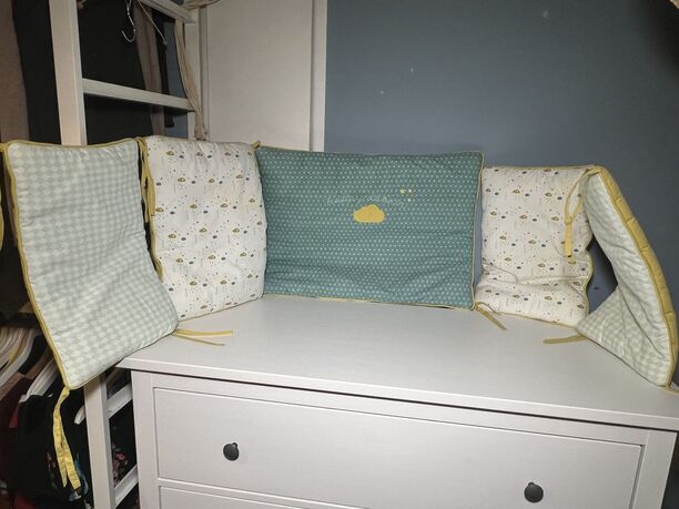 Bettumrandung / Bettnestchen von Maisons du Monde, blau-gelb, für Babybett, guter Zustand (Bild 3)