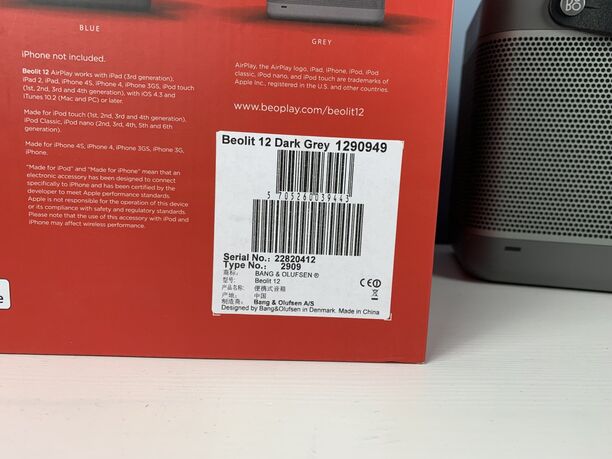 Bang & Olufsen Beolit 12 AirPlay Lautsprecher, Dark Gray, stabil und kompakt, technisch einwandfrei (Bild 4)