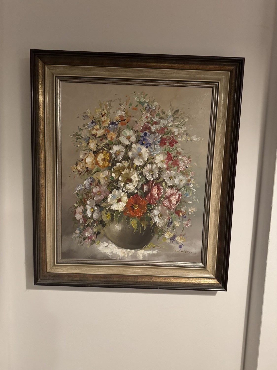 Gemälde von Katharina Schöttler, Blumenstillleben, mehrfarbig, mit Rahmen, ca. 70x90 cm, sehr guter Zustand Gemälde von Katharina Schöttler, Blumenstillleben, mehrfarbig, mit Rahmen, ca. 70x90 cm, sehr guter Zustand