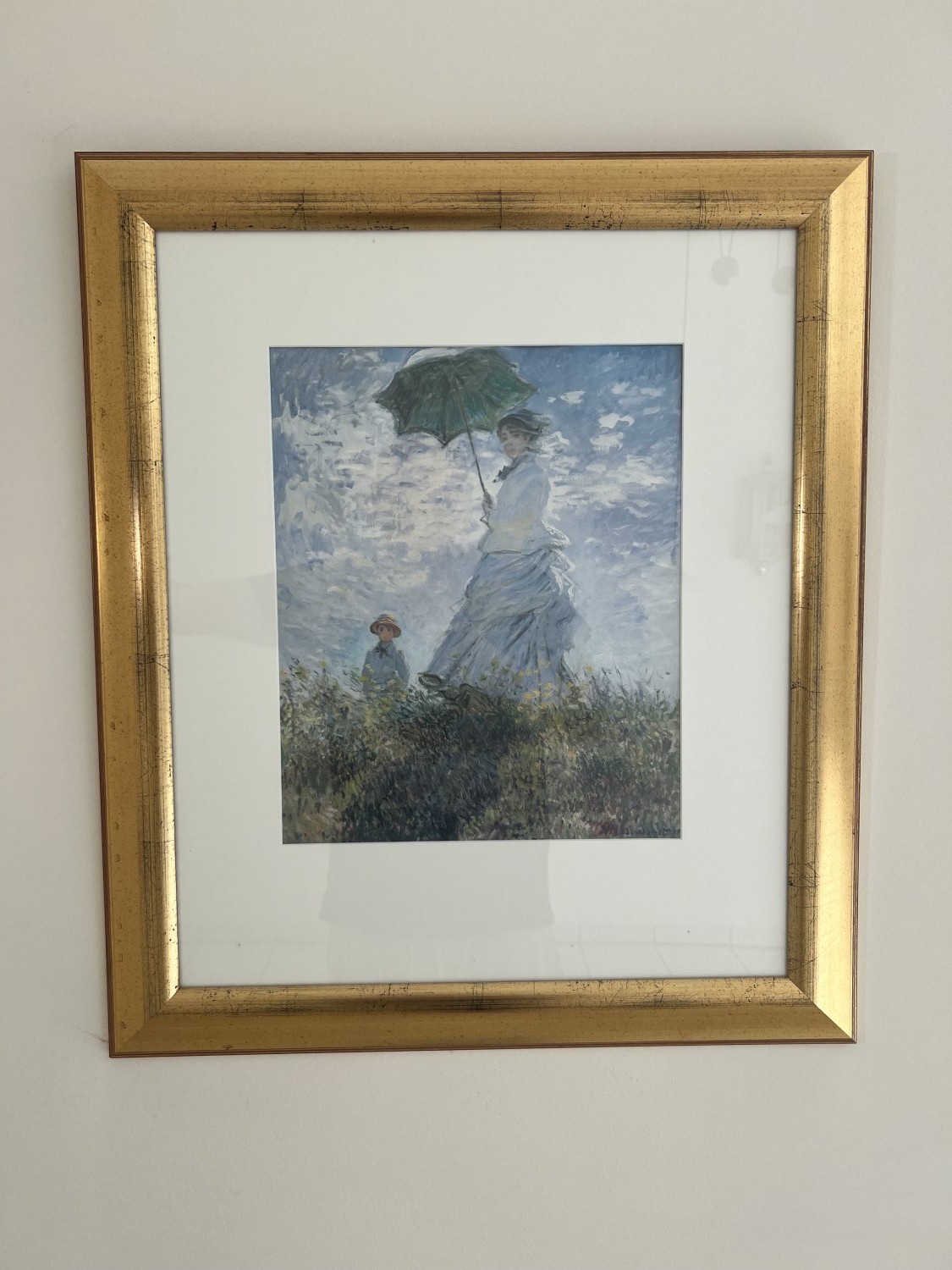 Gerahmtes Bild 'Zwei Frauen im Feld', ca. 72x60cm, mit goldenem Rahmen, gebraucht Gerahmtes Bild 'Zwei Frauen im Feld', ca. 72x60cm, mit goldenem Rahmen, gebraucht