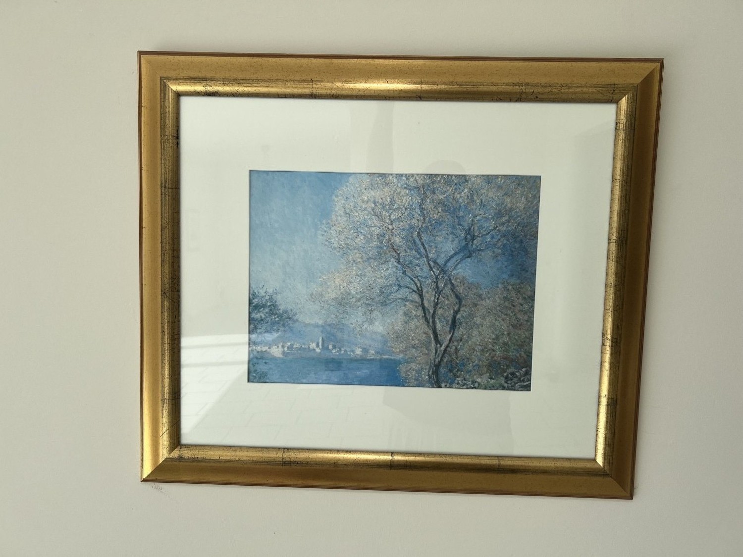 Bild Baum am Wasser mit goldenem Rahmen, ca. 60x72cm, neuwertig Bild Baum am Wasser mit goldenem Rahmen, ca. 60x72cm, neuwertig