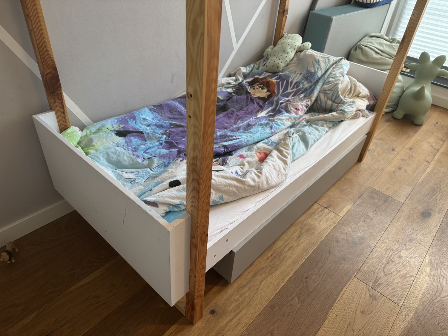 Babybett Hausbett Bell Amy Pinette inkl. Matratze, Weiß/Natur, mitwachsend Babybett Hausbett Bell Amy Pinette inkl. Matratze, Weiß/Natur, mitwachsend